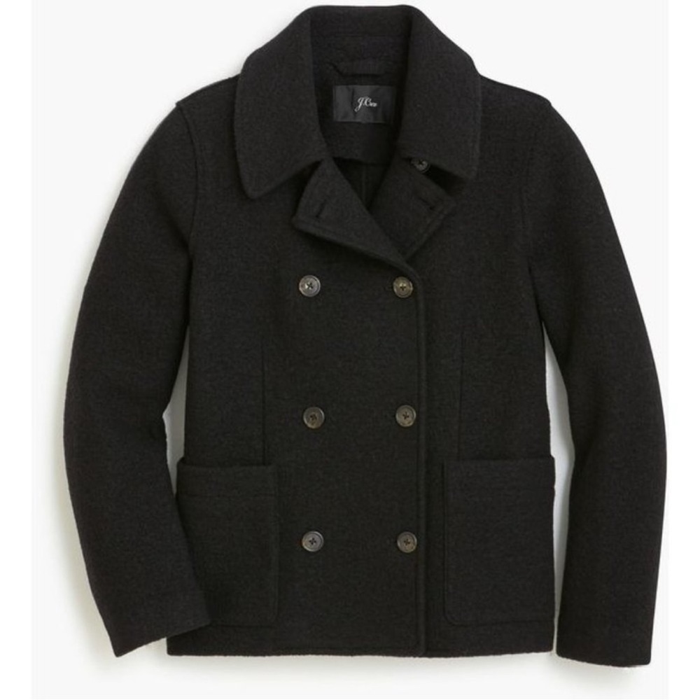 J. Crew Italian Boiled Wool Peacoat size 6